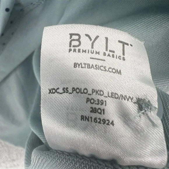 BYLT Polo Shirt Mens Size 2XL Gray Polka Dot Golf Casual Short Sleeve Stretch - Picture 14 of 16